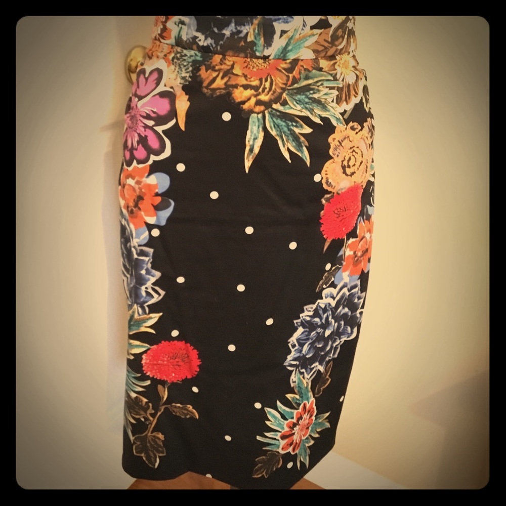Anthropologie Yoana Baraschi Floral Pencil Skirt